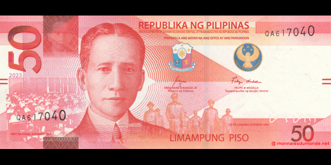 Photographie réelle : Philippines - p231Aa - 50&nbsp;Piso - 2023 - Bangko Sentral ng Pilipinas | MonnaiesDuMonde.net