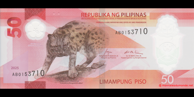 Spécimen de collection : Philippines - pW237 - 50&nbsp;Piso - 2025 - Bangko Sentral ng Pilipinas | MonnaiesDuMonde.net