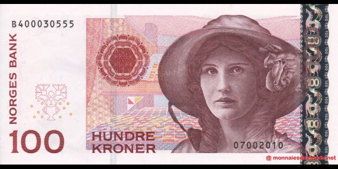 Spécimen de collection : Norvège - p49e - 100 Kroner - 2010 - Norges Bank | MonnaiesDuMonde.net