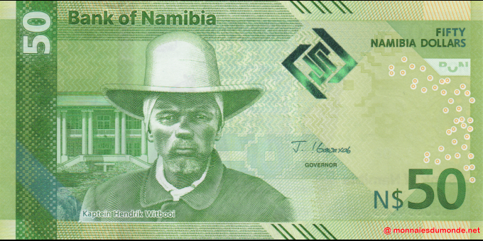 Photographie réelle : Namibie - p22 - 50 dollars - 2025 - Bank of Namibia | MonnaiesDuMonde.net