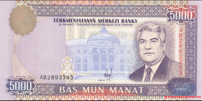 Turkménistan - p09 - 5 000&nbsp;Manat -1996 - Türkmenistanyň Merkezi Döwlet Banky