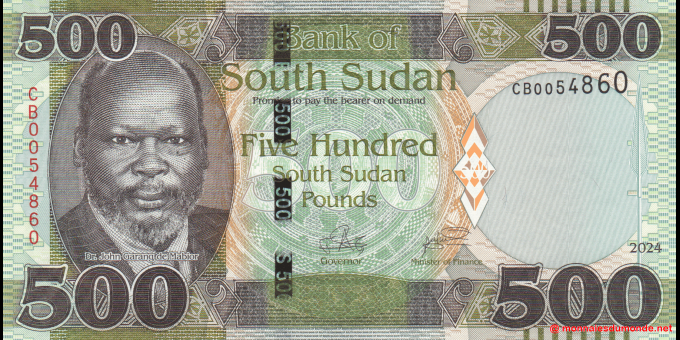 Soudan du Sud - p20a - 500 South Sudan Pounds - 2024 - Bank of South Sudan