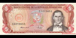République Dominicaine - p118c4 - 5 Pesos Oro - 1988 - Banco Central de la República Dominicana