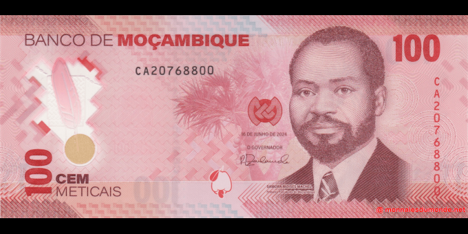 Mozambique - p157a - 100 Meticais - 16.06.2024 - Banco de Moçambique