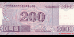 Corée du Nord - p62s - 200 Won - 2008 (2009) - Central Bank of the Democratic Peoples Republic of Korea