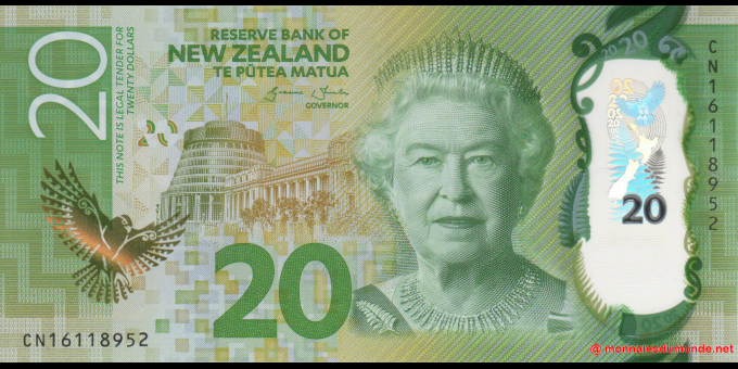 Nouvelle-Zélande - p193 - 20&nbsp;Dollars - 2016 - Reserve Bank of New Zealand