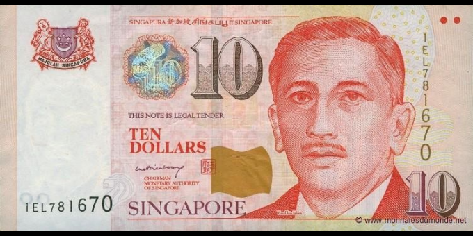 Spécimen de collection : Singapour - p48A - 10&nbsp;Dollars - ND (2005) - Monetary Authority of Singapore | MonnaiesDuMonde.net
