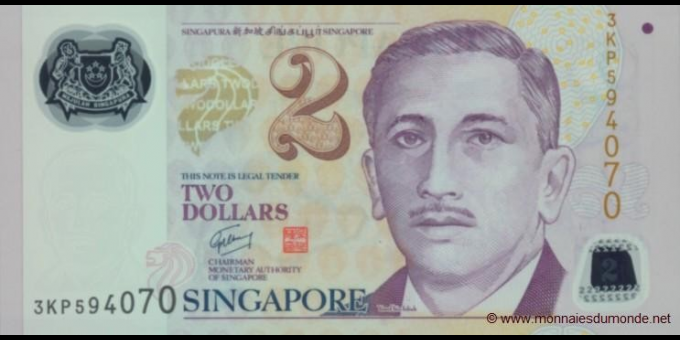 Ma Collection de billets : Singapour - p46b - 2&nbsp;Dollars - 2009 - Monetary Authority of Singapore | MonnaiesDuMonde.net