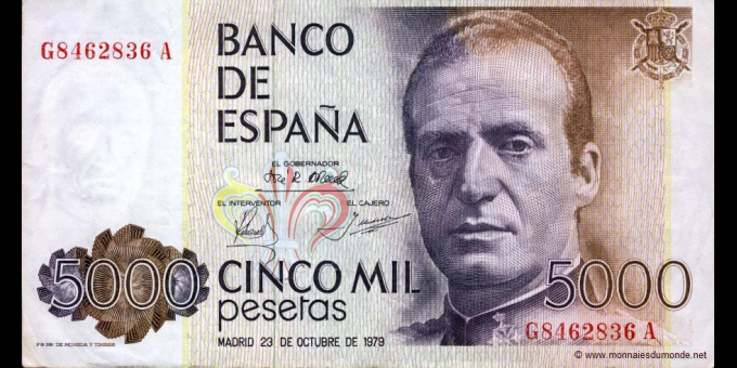 Photographie réelle : Espagne - p160 - 5.000&nbsp;Pesetas - 23.10.1979 - Banco de España | MonnaiesDuMonde.net