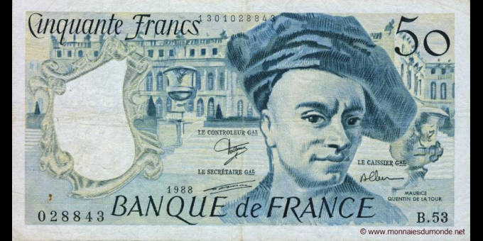 Étude du papier-monnaie : France - p152d - 50 Francs - 1988 - Banque de France | MonnaiesDuMonde.net