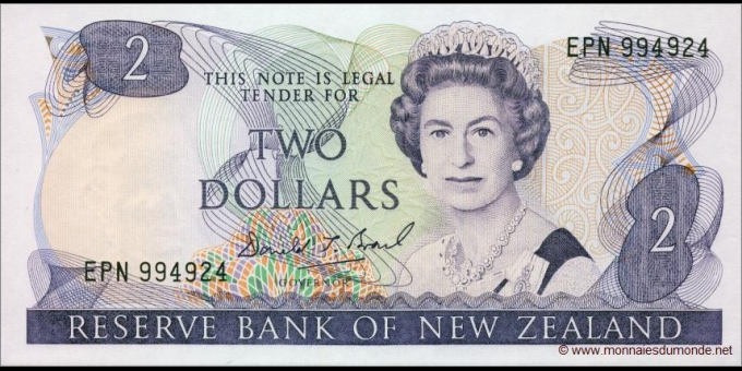 Ma Collection de billets : Nouvelle-Zélande - p170c - 2&nbsp;Dollars - ND (1981 - 1992) - Reserve Bank of New Zealand | MonnaiesDuM