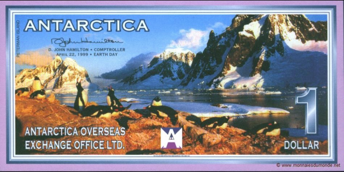 Étude du papier-monnaie : Antarctique - pNL02 - 1 Dollar - 1999 - Antarctica Overseas Exchange Office LTD | MonnaiesDuMonde.ne