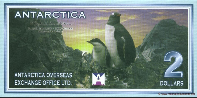 Ma Collection de billets : Antarctique - pNL03 - 2&nbsp;Dollars - 1999 - Antarctica Overseas Exchange Office LTD | MonnaiesDuMonde.