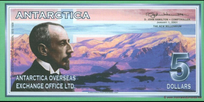 Photographie réelle : Antarctique - pNL04 - 5&nbsp;Dollars - 1999 - Antarctica Overseas Exchange Office LTD | MonnaiesDuMonde.net