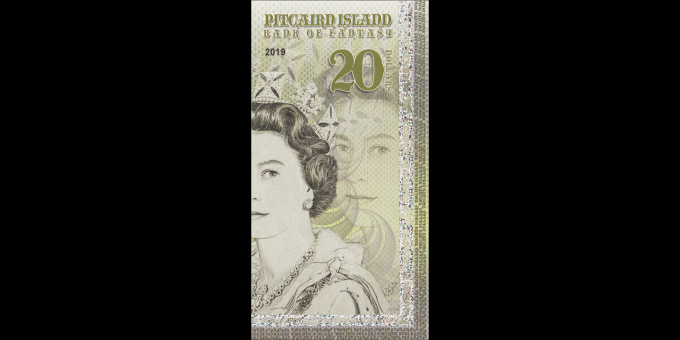 Photographie réelle : Iles Pitcairn - pNL020 - 20 dollars - 2019 - Bank of Fantasy | MonnaiesDuMonde.net