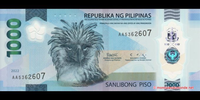 Étude du papier-monnaie : Philippines - p241a - 1 000&nbsp;Piso - 2022 - Bangko Sentral ng Pilipinas | MonnaiesDuMonde.net