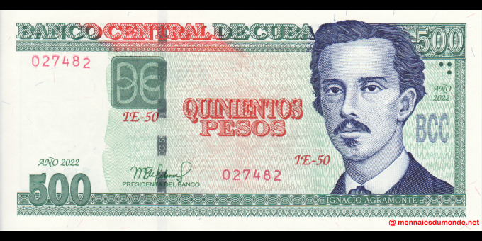 Spécimen de collection : Cuba - p131d - 500 Pesos - 2022 - Banco Central de Cuba | MonnaiesDuMonde.net