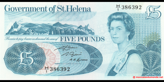 Étude du papier-monnaie : Sainte - Hélène - p07b - 5 Pounds - ND (1981) - Government of St. Helena | MonnaiesDuMonde.net