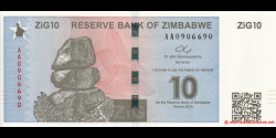 Étude du papier-monnaie : Zimbabwe - p110a - 10 ZiG - 2024 - Reserve Bank of Zimbabwe | MonnaiesDuMonde.net