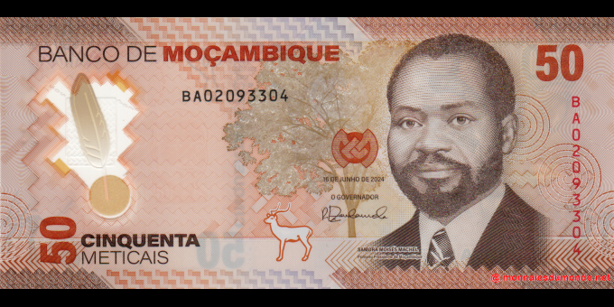 Étude du papier-monnaie : Mozambique - p156a - 50 Meticais - 16.06.2024 - Banco de Moçambique | MonnaiesDuMonde.net